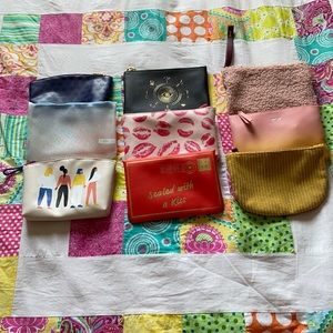 FINAL PRICE DROP 🤩 IPSY makeup bags/small clutches LOT of 9 EUC